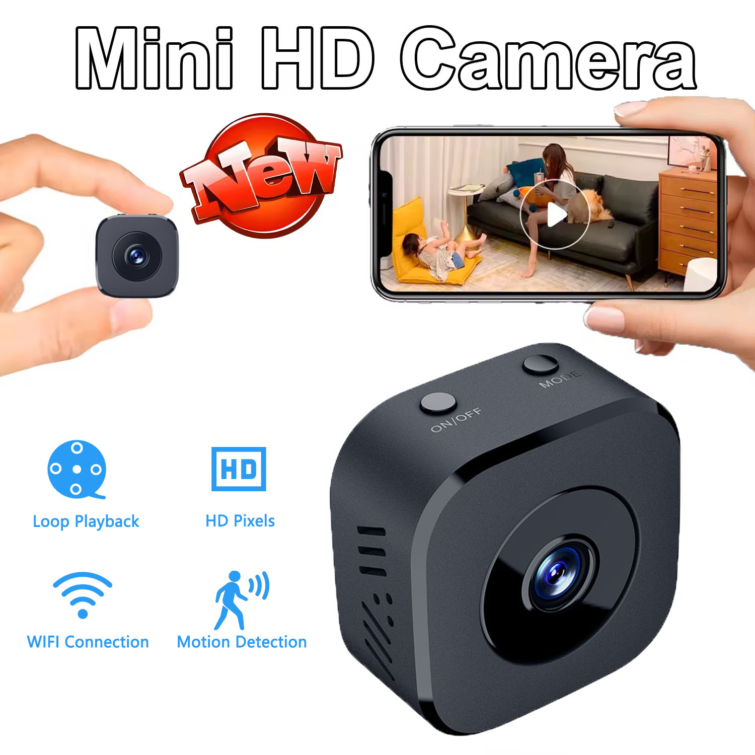 Compact Camera Mirrorless - Security Camera 4K Mini Full Color
