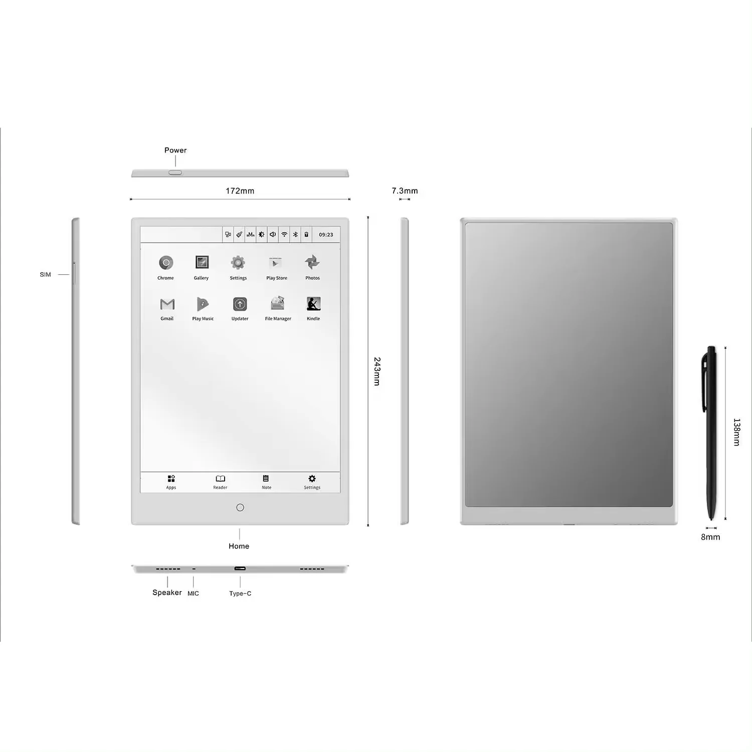 E-Ink Tablet Reader - New Arrival 10.3 Inch E Book