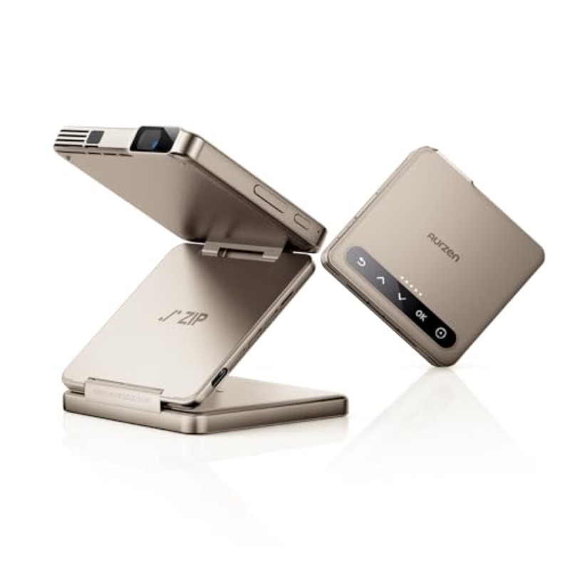 Mini Projector Portable - Yinzam ZIP Gold Tri-Fold Portable Projector