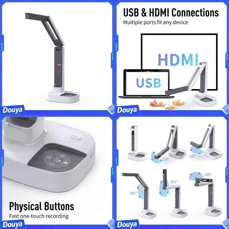 Document Camera Visualizer - JOYUSING 2 in 1 Document Camera