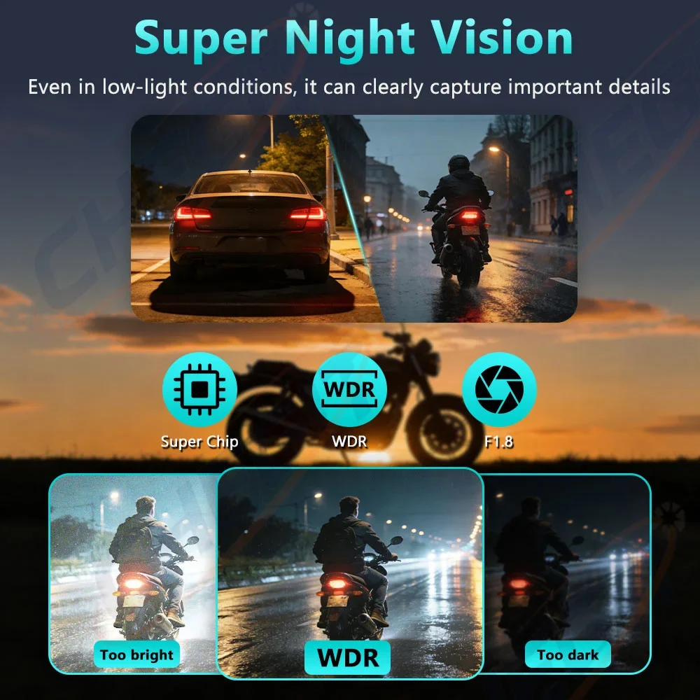 Motorcycle DVR 2K HD WiFi With - Compact Camera Mirrorless 评论和价格
