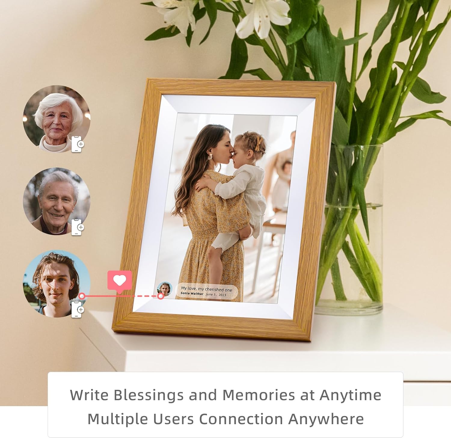 LCD Touch Screen 32GB Storage  - Digital Photo Frame Wifi 评论和价格