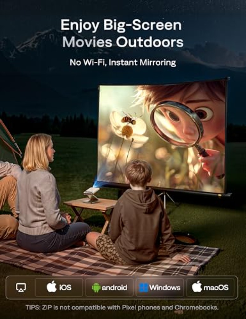 Yinzam ZIP Gold Tri-Fold Porta - Mini Projector Portable 评论和价格